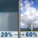 Today: A chance of rain showers between 11am and 2pm, then a chance of showers and thunderstorms between 2pm and 3pm, then showers and thunderstorms likely between 3pm and 4pm, then a chance of showers and thunderstorms. Partly sunny. High near 80, with temperatures falling to around 77 in the afternoon. West wind around 10 mph. Chance of precipitation is 60%. New rainfall amounts less than a tenth of an inch possible. Today: Chance Rain Showers then Chance Showers And Thunderstorms